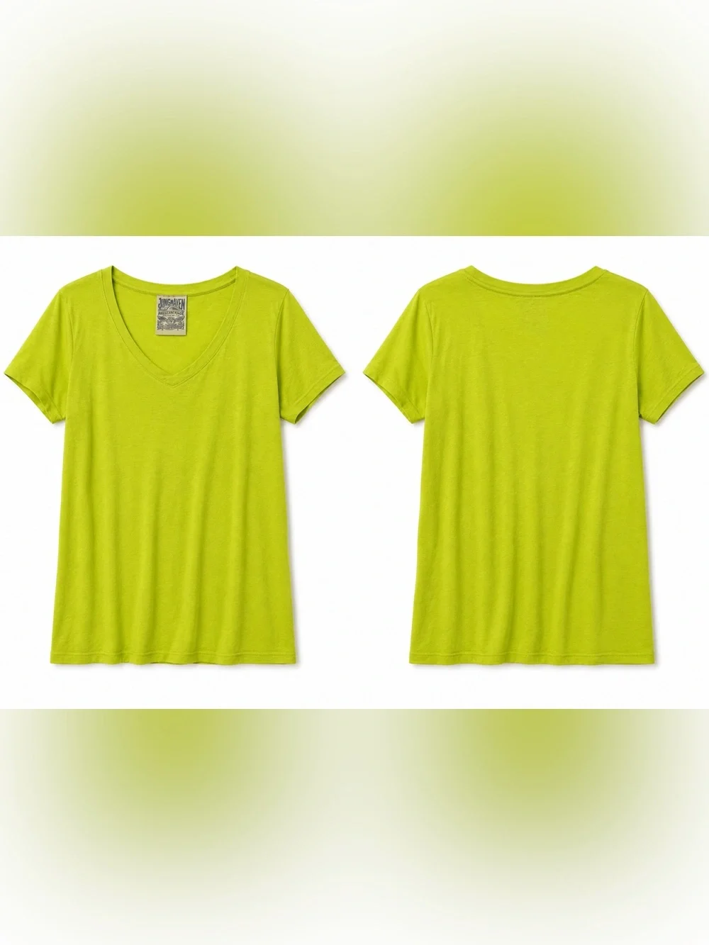 Jungmaven Paige V-neck tee Bright Yellow Large